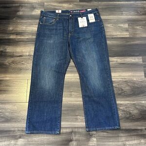 Izod Jeans Relaxed Fit Straight Leg Mens Size 42x30 Dark Vintage Blue New